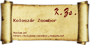 Koloszár Zsombor névjegykártya